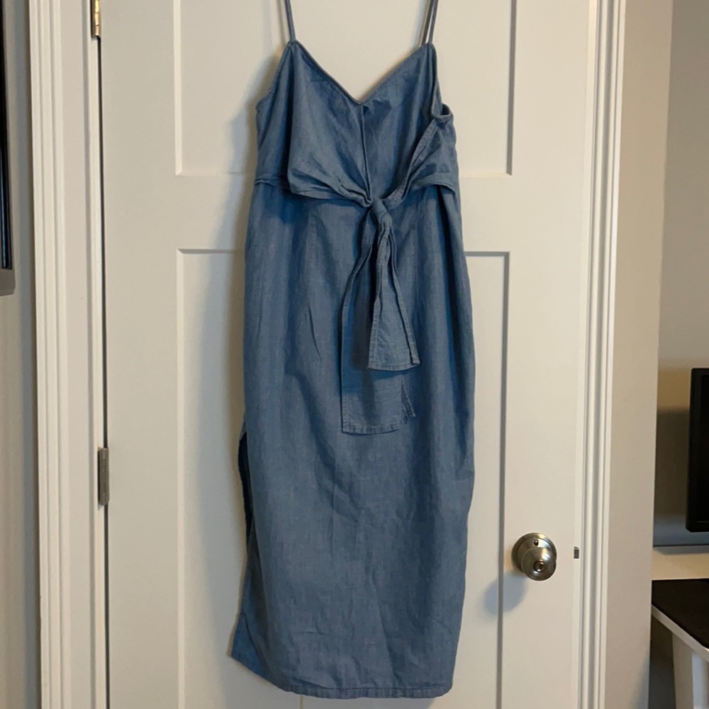 Topshop Midi Dress - Chambray Size 8